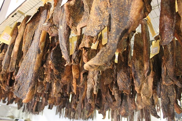 Biltong Jerky hanging